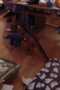 An epic dinosaur battle!