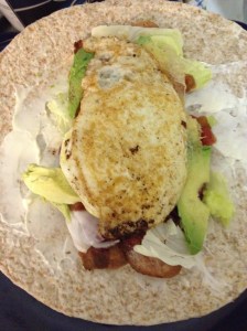 My brekkie wrap, Mmm!