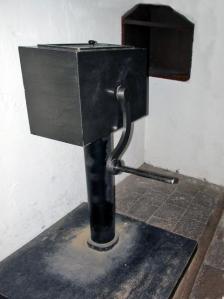 This is the machine in the cell, the person would turn that handle over and over and over every day.