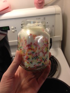 You can see the glisten of the corn syrup, you aren't supposed to see that...