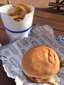 The most amazing of all amazing burgers and mouth watering onion rings.